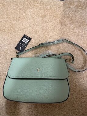 Vanessa Williams Light Mint Green Pebbled Leather Crossbody